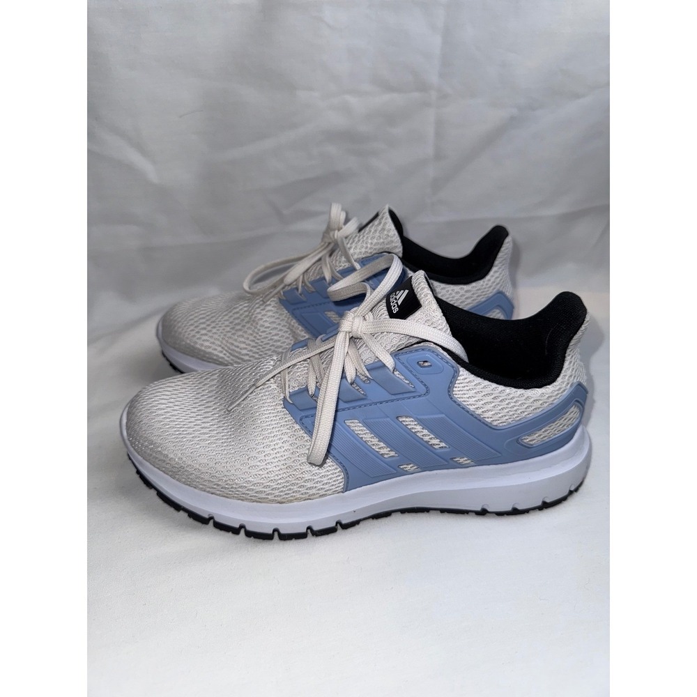 Adidas Womens Ultimashow running Shoes White Light‎ Blue Lace Up Athletic
